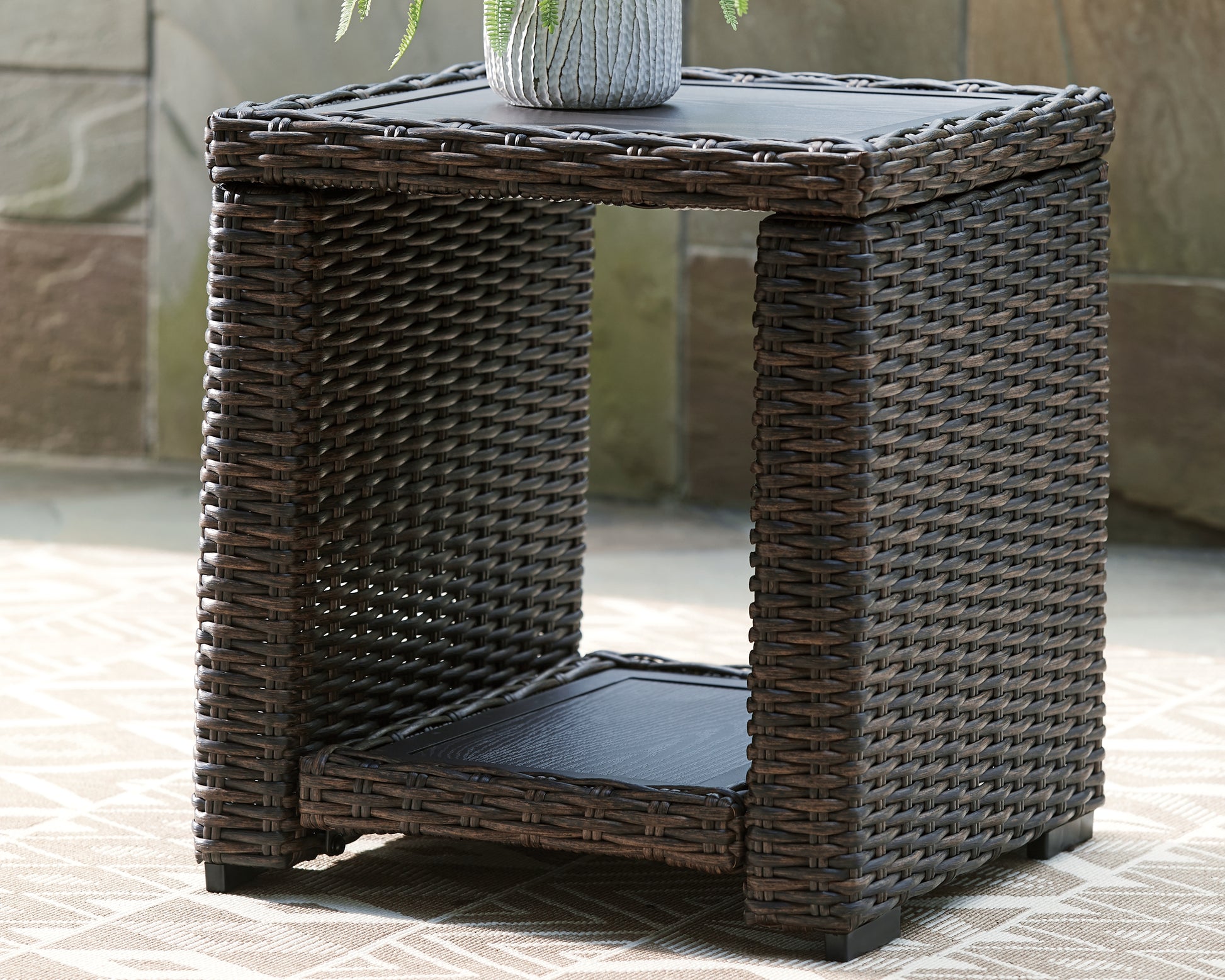 Ocala Furniture Outlet - Ashley Furniture - Grasson Lane Outdoor - Square End Table / Brown - P783-702