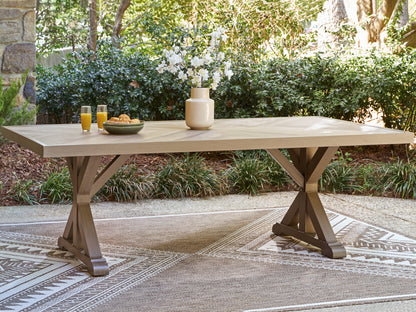 Ocala Furniture Outlet - Ashley Furniture - Laguna Heights Outdoor - RECT Dining Table w/UMB OPT / Beige - PCP790-625