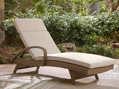 Ocala Furniture Outlet - Ashley Furniture - Laguna Heights Outdoor - Chaise Lounge with Cushion / Beige - PCP790-815