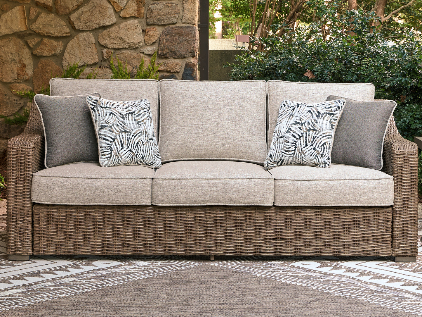 Ocala Furniture Outlet - Ashley Furniture - Laguna Heights Outdoor - Sofa with Cushion / Beige - PCP790-838