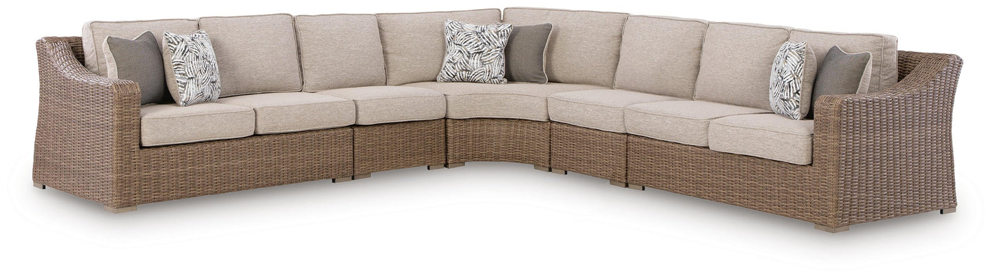 Ocala Furniture Outlet - Ashley Furniture - Laguna Heights Outdoor - 5-Piece Outdoor Sectional / Beige - PCP790P3