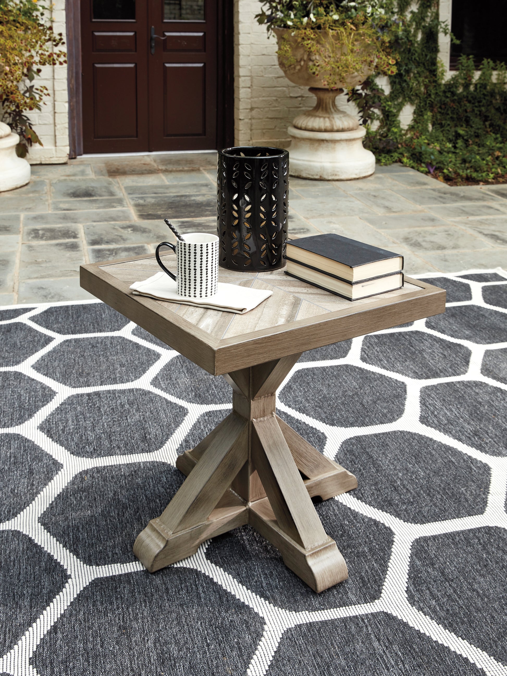 Ocala Furniture Outlet - Ashley Furniture - Beachcroft Outdoor - Square End Table / Beige - P791-702