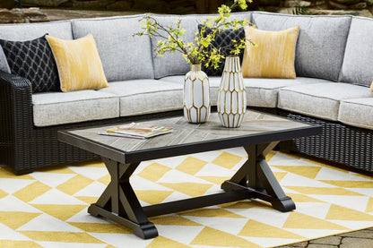 Ocala Furniture Outlet - Ashley Furniture - Beachcroft Outdoor - Rectangular Cocktail Table / Black/Light Gray - P792-701