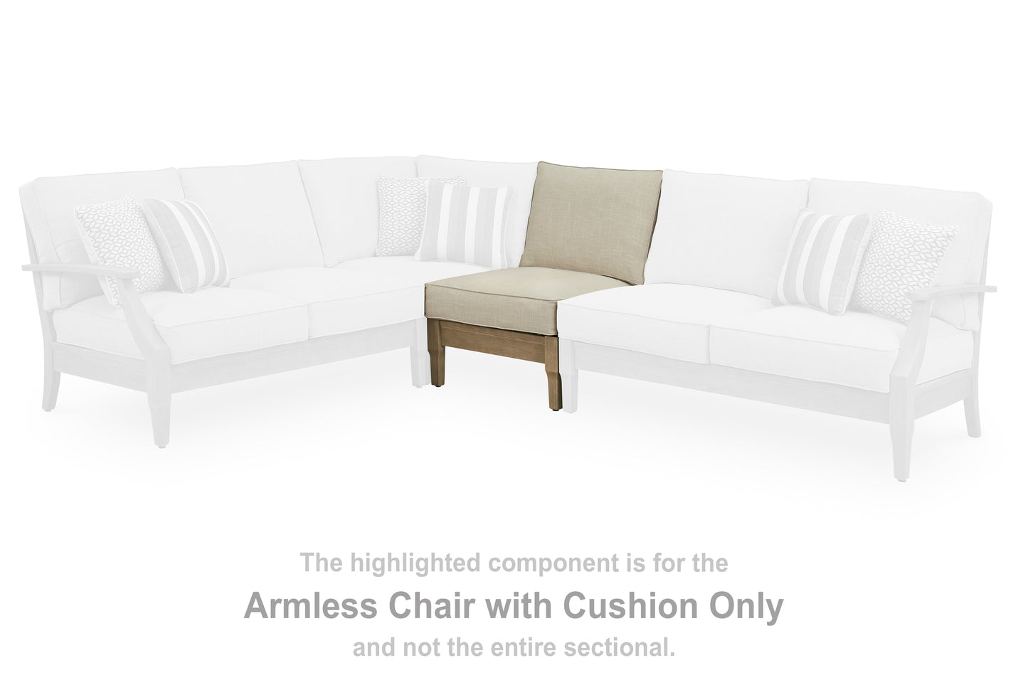 Ocala Furniture Outlet - Ashley Furniture - Clare View Outdoor - Armless Chair w/Cushion / Beige - P801-846