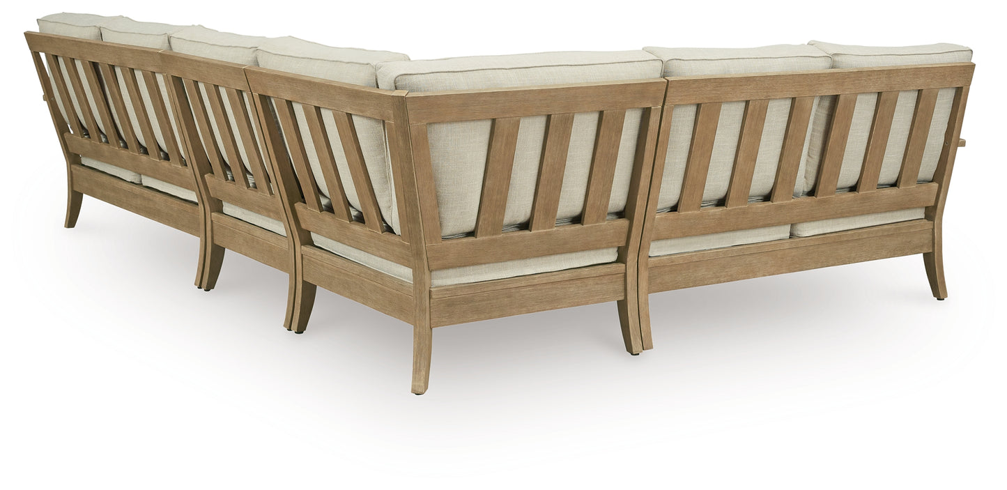 Ocala Furniture Outlet - Ashley Furniture - Clare View Outdoor - 4-Piece Outdoor Sectional / Beige - P801P11