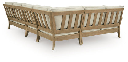 Ocala Furniture Outlet - Ashley Furniture - Clare View Outdoor - 4-Piece Outdoor Sectional / Beige - P801P11