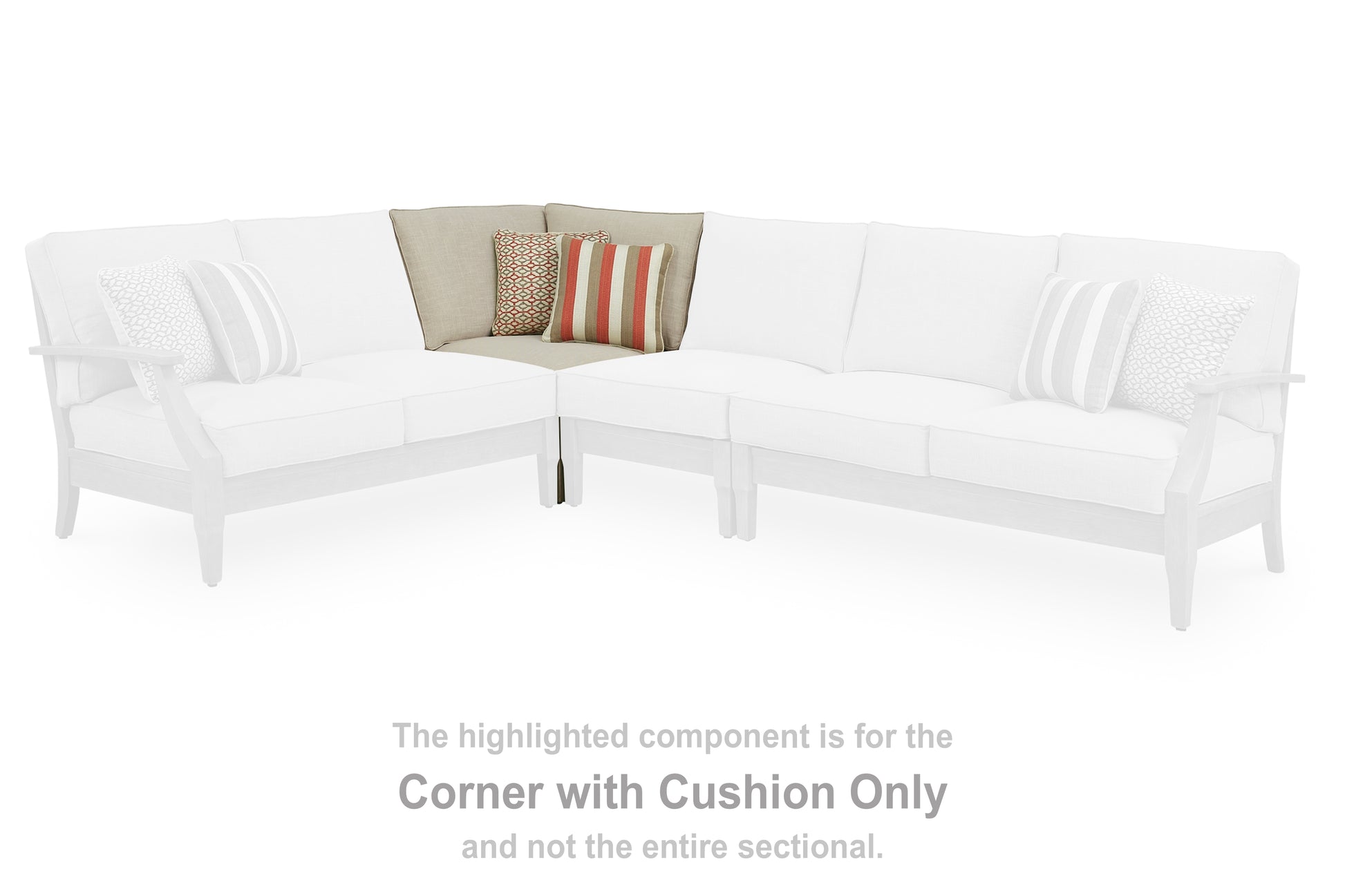Ocala Furniture Outlet - Ashley Furniture - Clare View Outdoor - Corner with Cushion / Beige - P801-877
