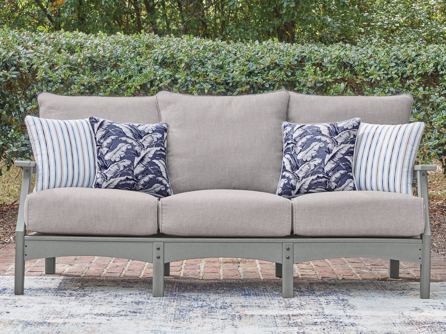 Ocala Furniture Outlet - Ashley Furniture - Cove Beach Outdoor - Sofa with Cushion / Gray - PCP803-838