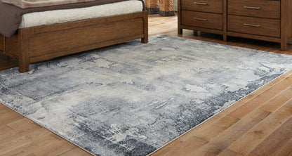 Ocala Furniture Outlet - Ashley Furniture - Langrich Rug - 7'10" x 10'6" Rug / Blue/Gray/Cream - R406131