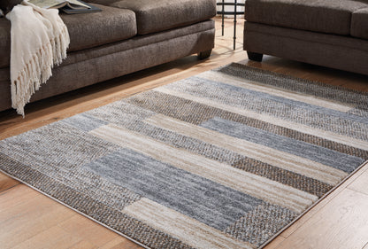 Ocala Furniture Outlet - Ashley Furniture - Sethburn Rug - 8' x 10' Rug / Cream/Brown/Gray - R406591