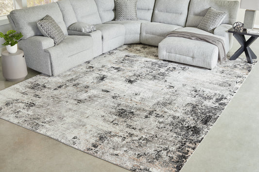 Ocala Furniture Outlet - Ashley Furniture - Langwell Rug - 5' x 7' Rug / Black/Gray/White - R406782