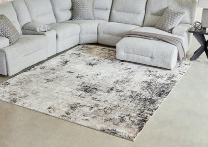 Ocala Furniture Outlet - Ashley Furniture - Langwell Rug - 8' x 10' Rug / Black/Gray/White - R406781