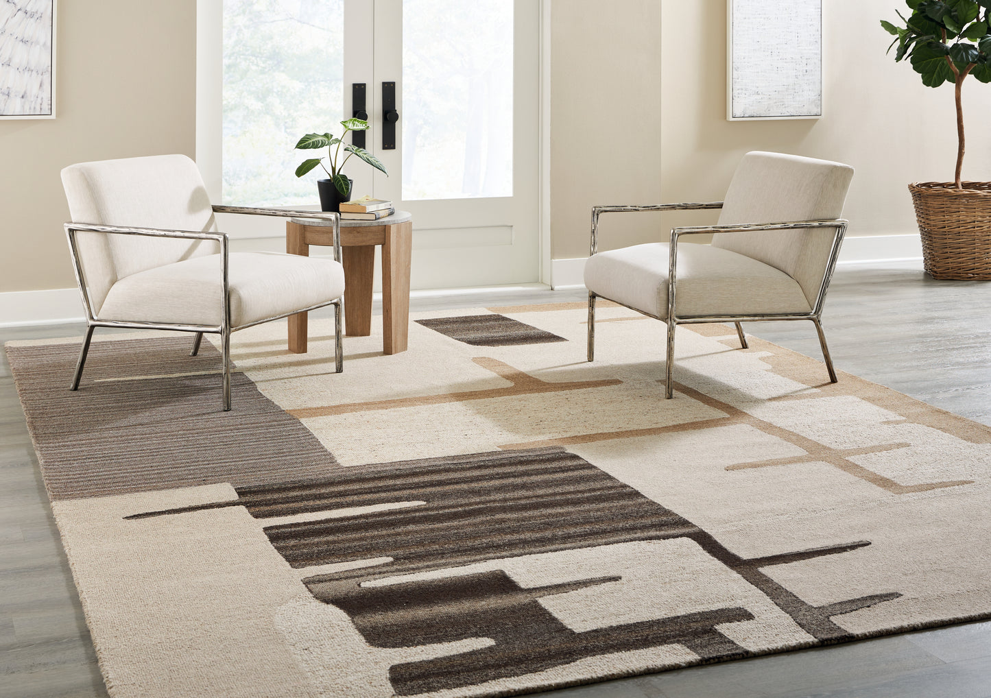 Ocala Furniture Outlet - Ashley Furniture - Kencher Rug - 10' x 14' Rug / Beige/Brown - R406820
