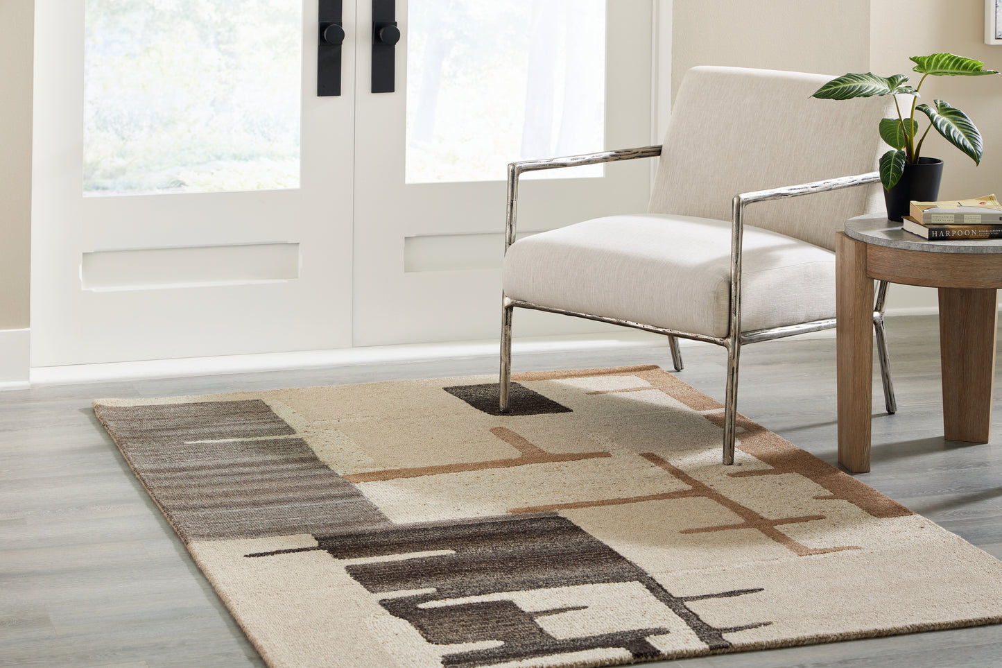 Ocala Furniture Outlet - Ashley Furniture - Kencher Rug - 5' x 7' Rug / Beige/Brown - R406822
