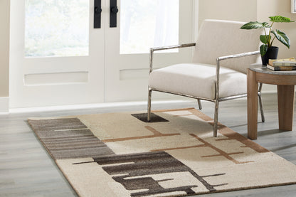 Ocala Furniture Outlet - Ashley Furniture - Kencher Rug - 5' x 7' Rug / Beige/Brown - R406822