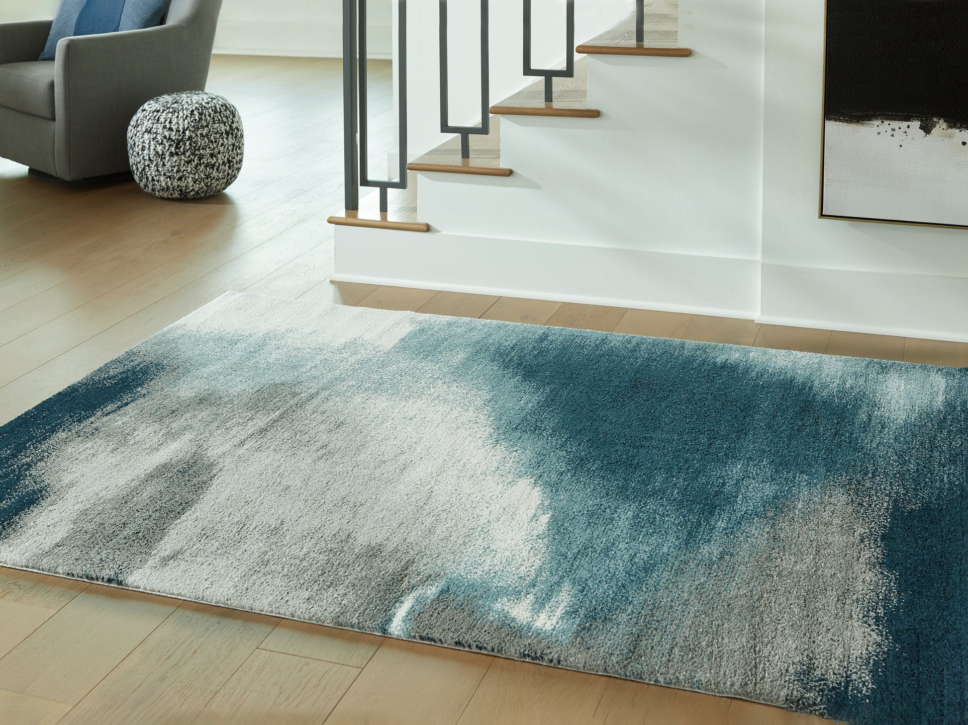 Ocala Furniture Outlet - Ashley Furniture - Brentward Rug - 5' x 7' Rug / Blue/Gray/Ivory - R407082