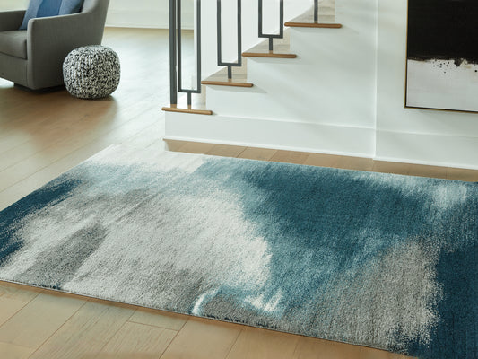 Ocala Furniture Outlet - Ashley Furniture - Brentward Rug - 5' x 7' Rug / Blue/Gray/Ivory - R407082