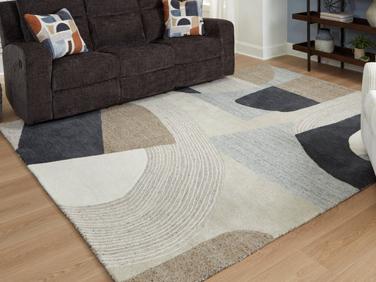 Ocala Furniture Outlet - Ashley Furniture - Edrickhill Rug - 8' x 10' Rug / Grayish Teal/Taupe/Cream - R407121