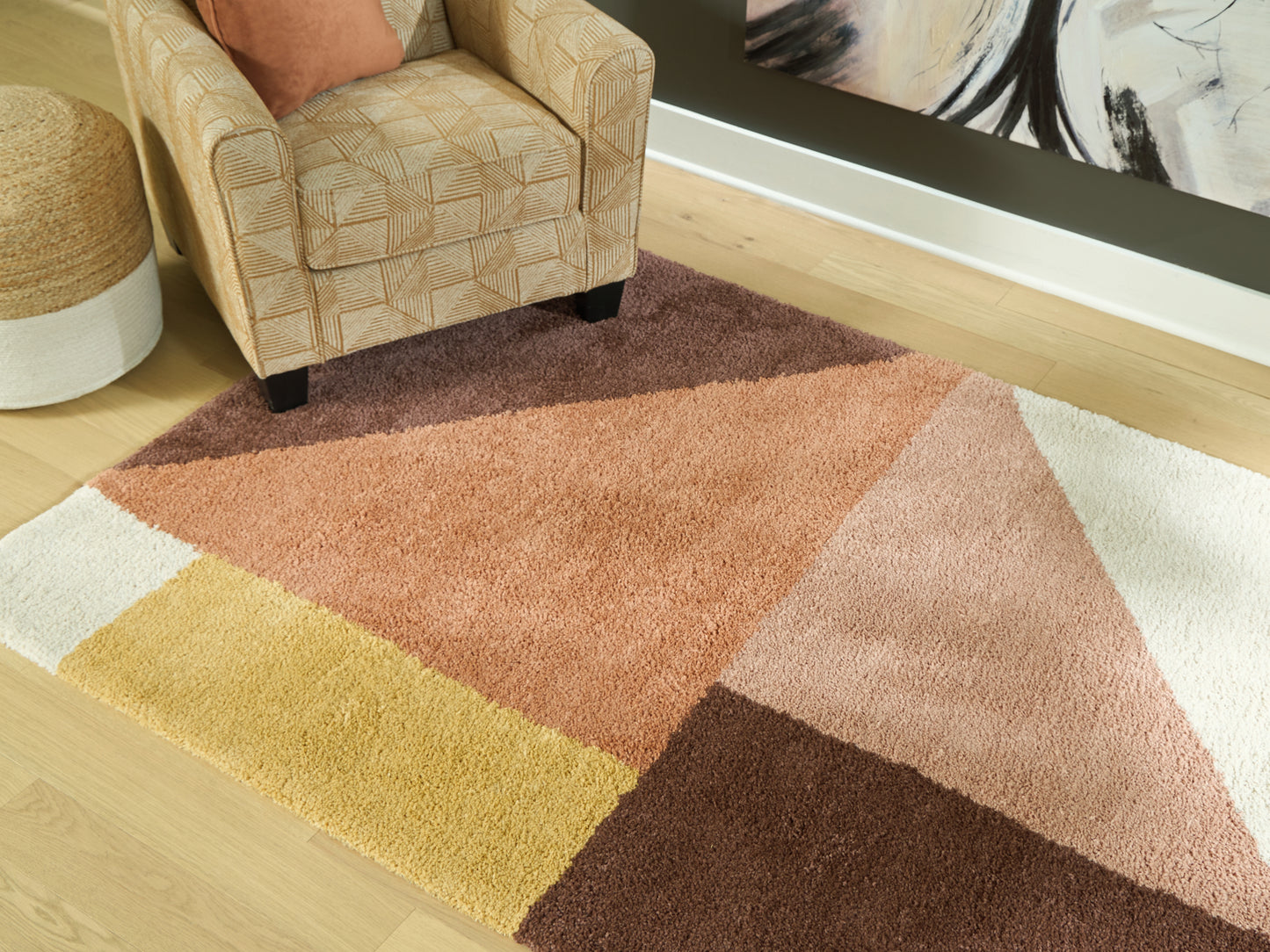 Ocala Furniture Outlet - Ashley Furniture - Gailmore Rug - 5' x 7' Rug / Cream/Pink/Ocher - R407172