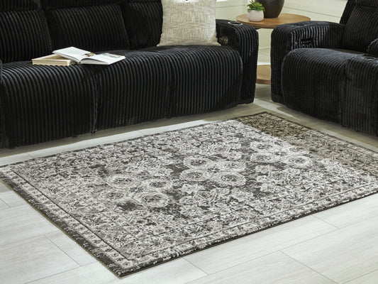 Ocala Furniture Outlet - Ashley Furniture - Glennisman Rug - Medium Rug / Black/Gray/Ivory - R407272