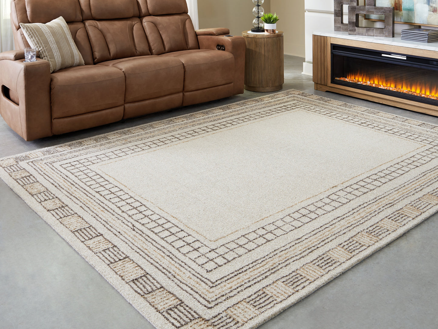Ocala Furniture Outlet - Ashley Furniture - Idaman Rug - Large Rug / Taupe/Brown - R407291