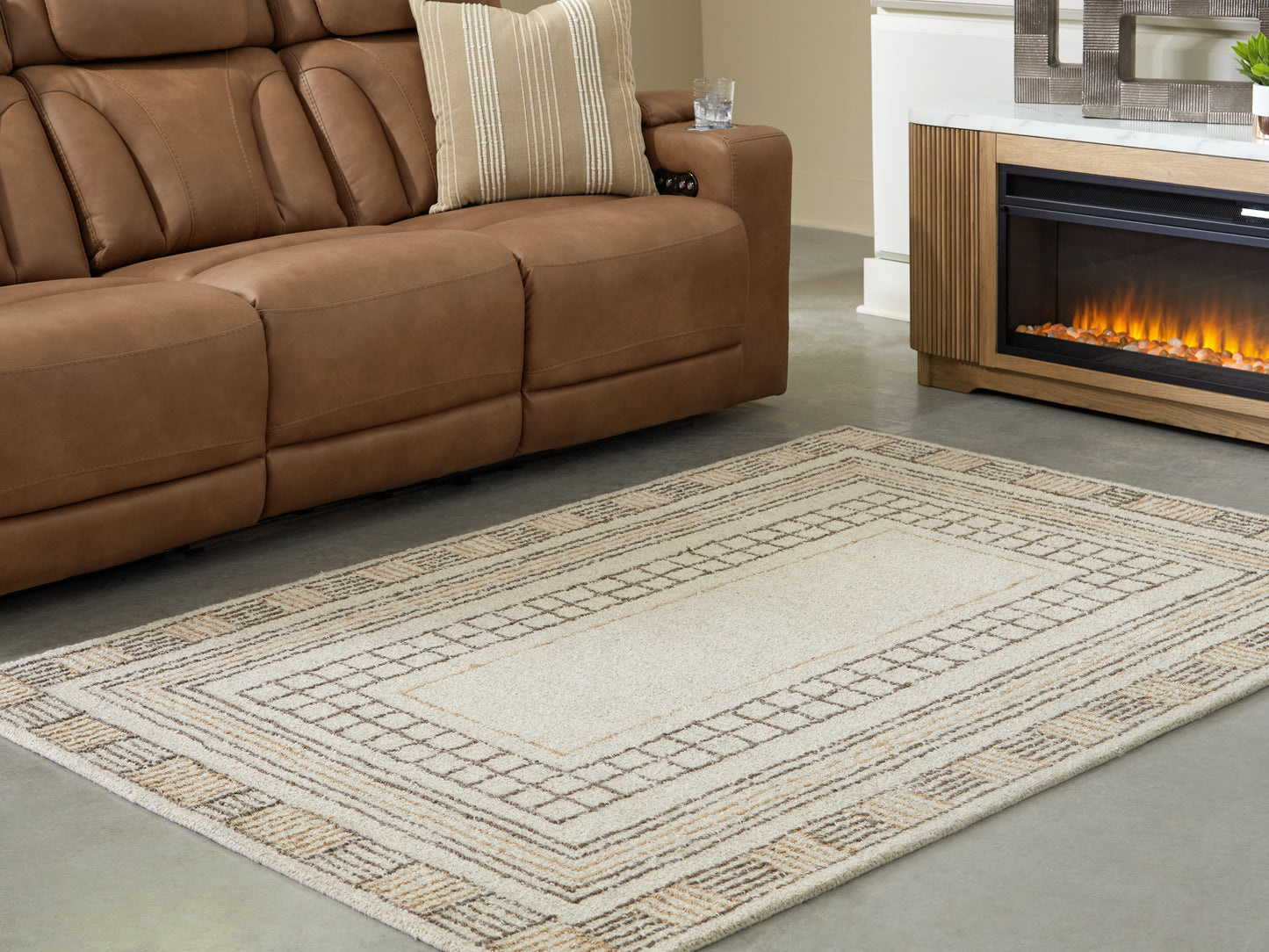 Ocala Furniture Outlet - Ashley Furniture - Idaman Rug - Large Rug / Taupe/Brown - R407291