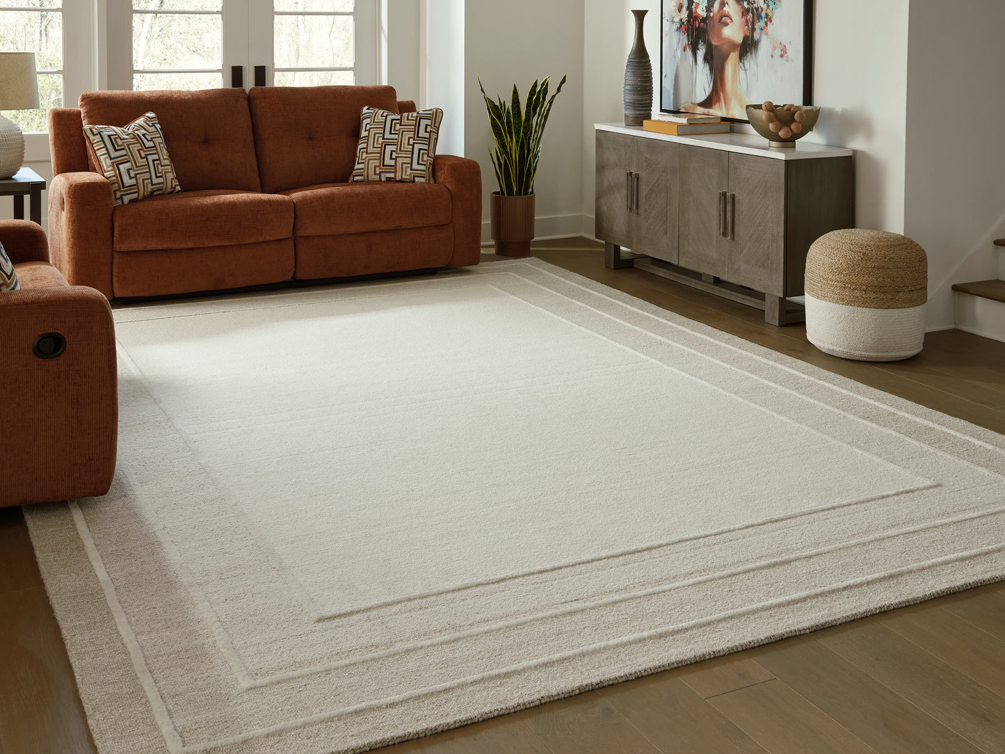 Ocala Furniture Outlet - Ashley Furniture - Teelgan Rug - Extra Large Rug / Ivory/Tan - R407310
