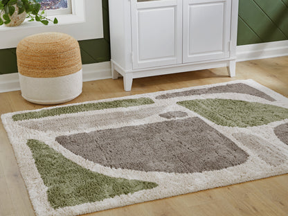 Ocala Furniture Outlet - Ashley Furniture - Anburgh Rug - Medium Rug / Green/Gray/Ivory - R407352