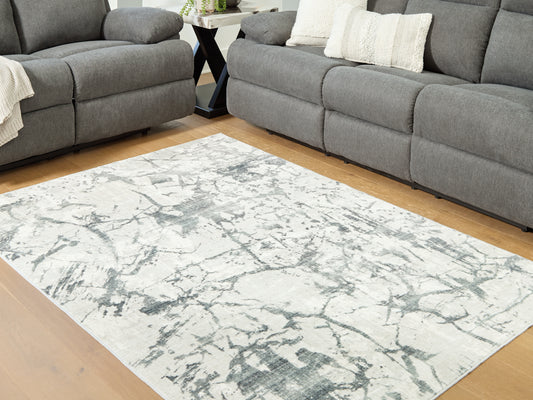Ocala Furniture Outlet - Ashley Furniture - Tobinbury Rug - Washable 5' x 7' Area Rug / Gray - R407422