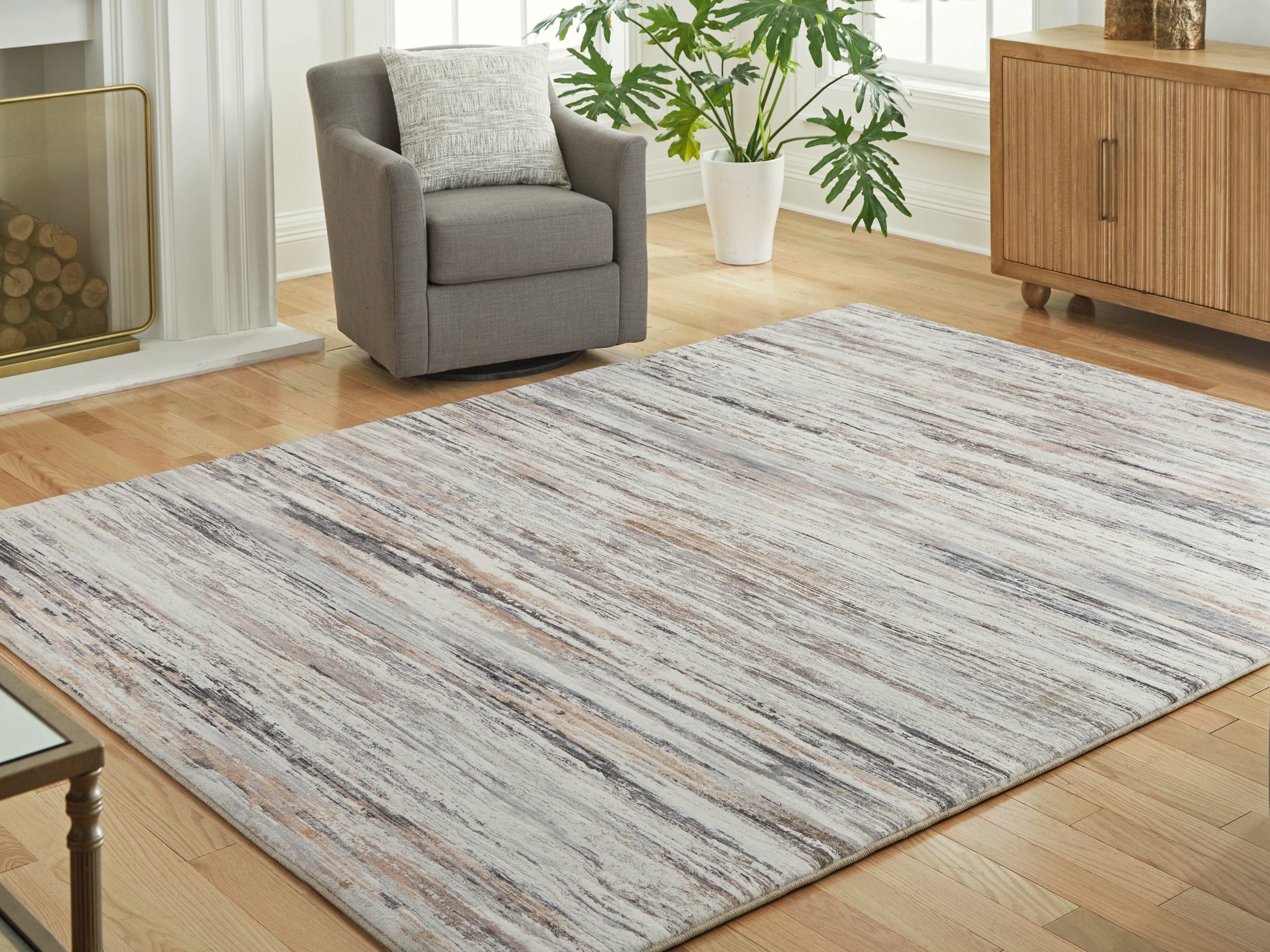 Ocala Furniture Outlet - Ashley Furniture - Nace Rug - 7'6" x 9'6" Area Rug / Gray/Brown/White - R407471