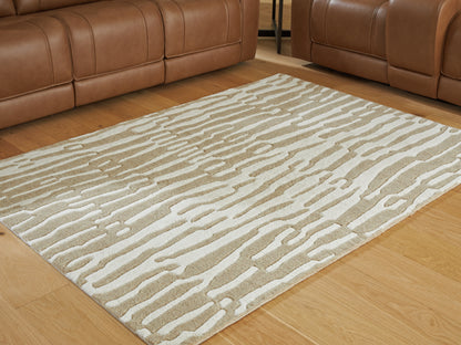 Ocala Furniture Outlet - Ashley Furniture - Corrbell Rug - 5' x 7' Area Rug / Beige/White - R407632