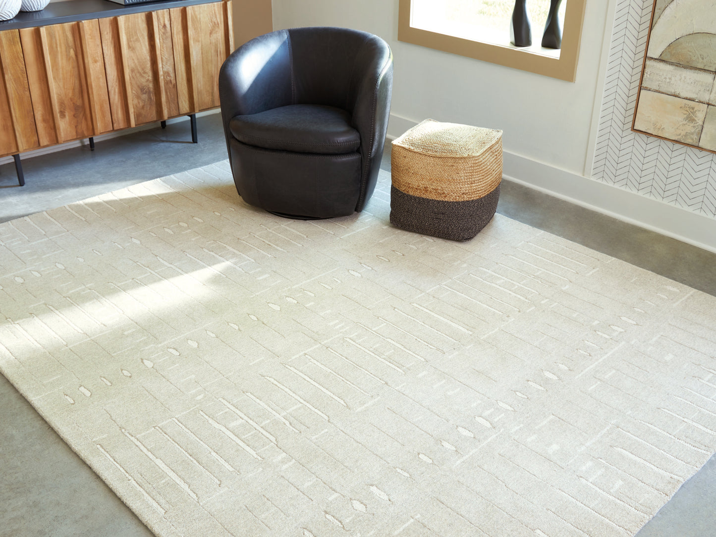 Ocala Furniture Outlet - Ashley Furniture - Wolbert Rug - 7'8" x 10' Area Rug / Tan/Ivory - R407661