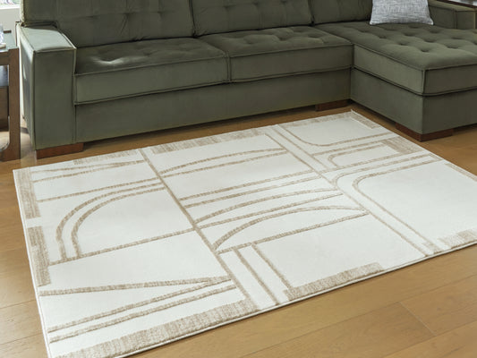 Ocala Furniture Outlet - Ashley Furniture - Farongrove Rug - 7'10" x 10' Area Rug / Ivory/Beige - R407671