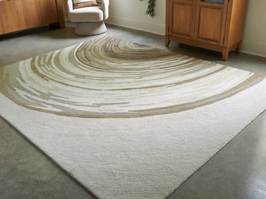 Ocala Furniture Outlet - Ashley Furniture - Rizwana Rug - 7'6" x 10' Area Rug / Ivory/Brown/Gray - R407761