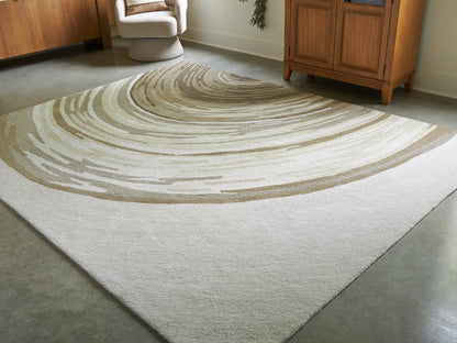Ocala Furniture Outlet - Ashley Furniture - Rizwana Rug - 7'6" x 10' Area Rug / Ivory/Brown/Gray - R407761