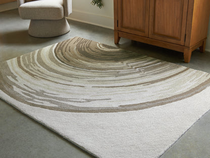 Ocala Furniture Outlet - Ashley Furniture - Rizwana Rug - 5' x 7' Area Rug / Ivory/Brown/Gray - R407762
