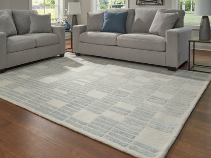Ocala Furniture Outlet - Ashley Furniture - Dylanton Rug - 5' x 7' Area Rug / Ivory/Blue - R407812
