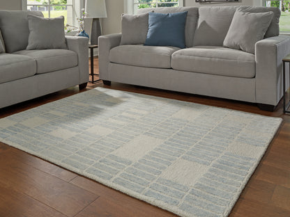 Ocala Furniture Outlet - Ashley Furniture - Dylanton Rug - 5' x 7' Area Rug / Ivory/Blue - R407812