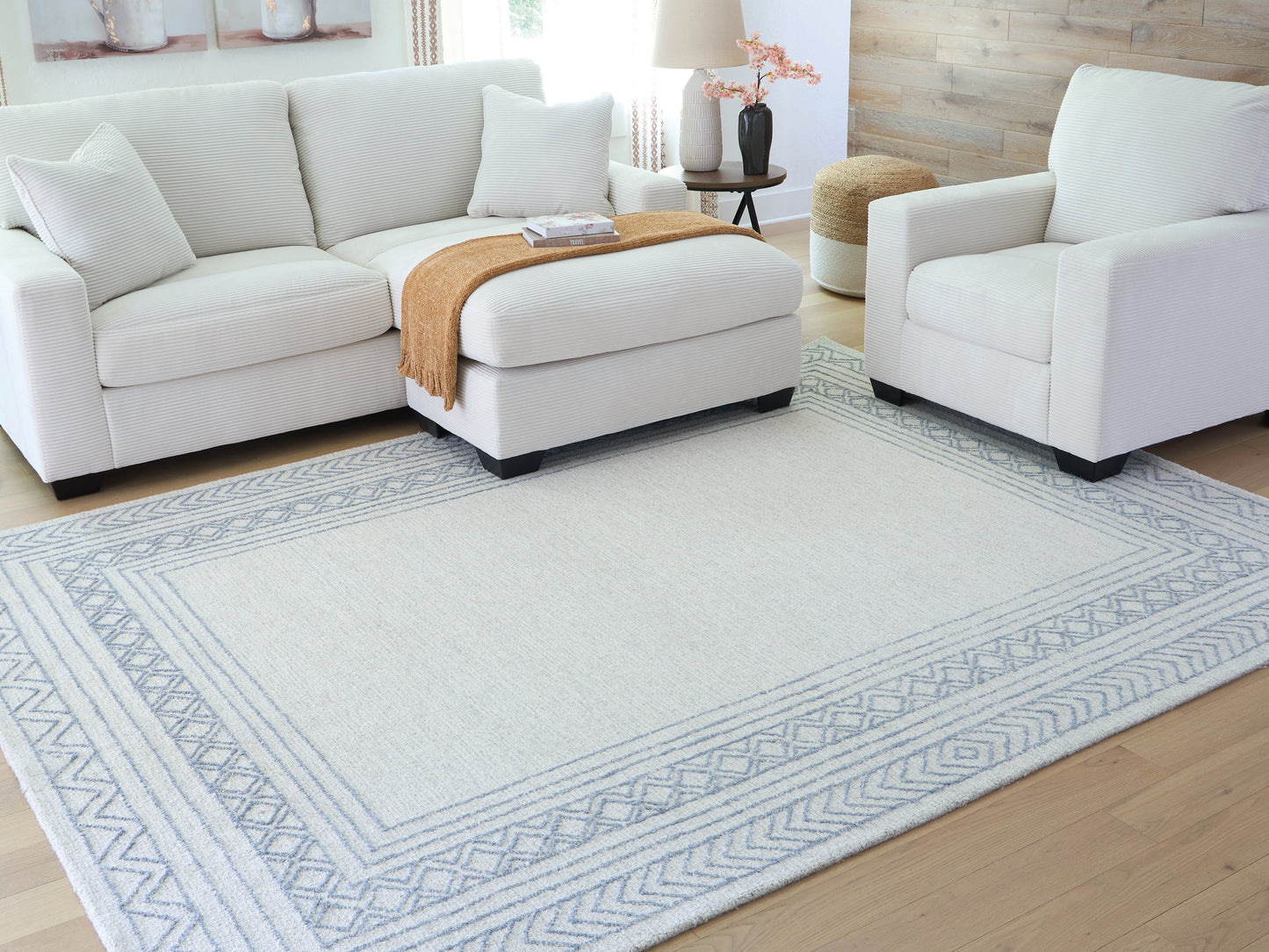 Ocala Furniture Outlet - Ashley Furniture - Azelhurst Rug - 7'8" x 10' Area Rug / Blue/Ivory/Gray - R407851