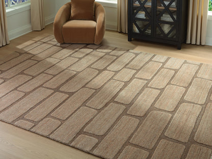 Ocala Furniture Outlet - Ashley Furniture - Orest Rug - Extra Large Rug / Brown - R407980