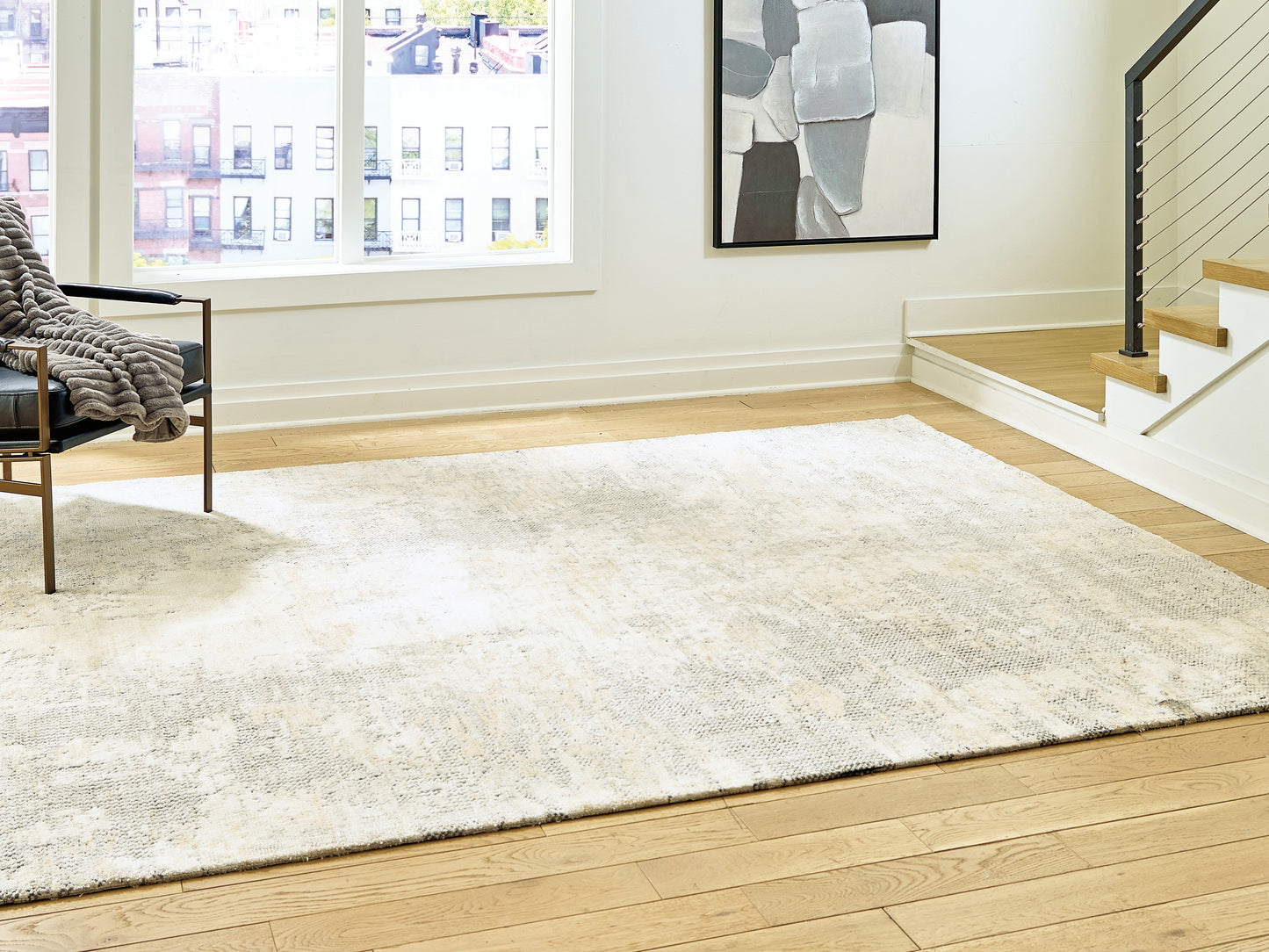 Ocala Furniture Outlet - Ashley Furniture - Raif Rug - Large Rug / Gray/White/Cream - R408081