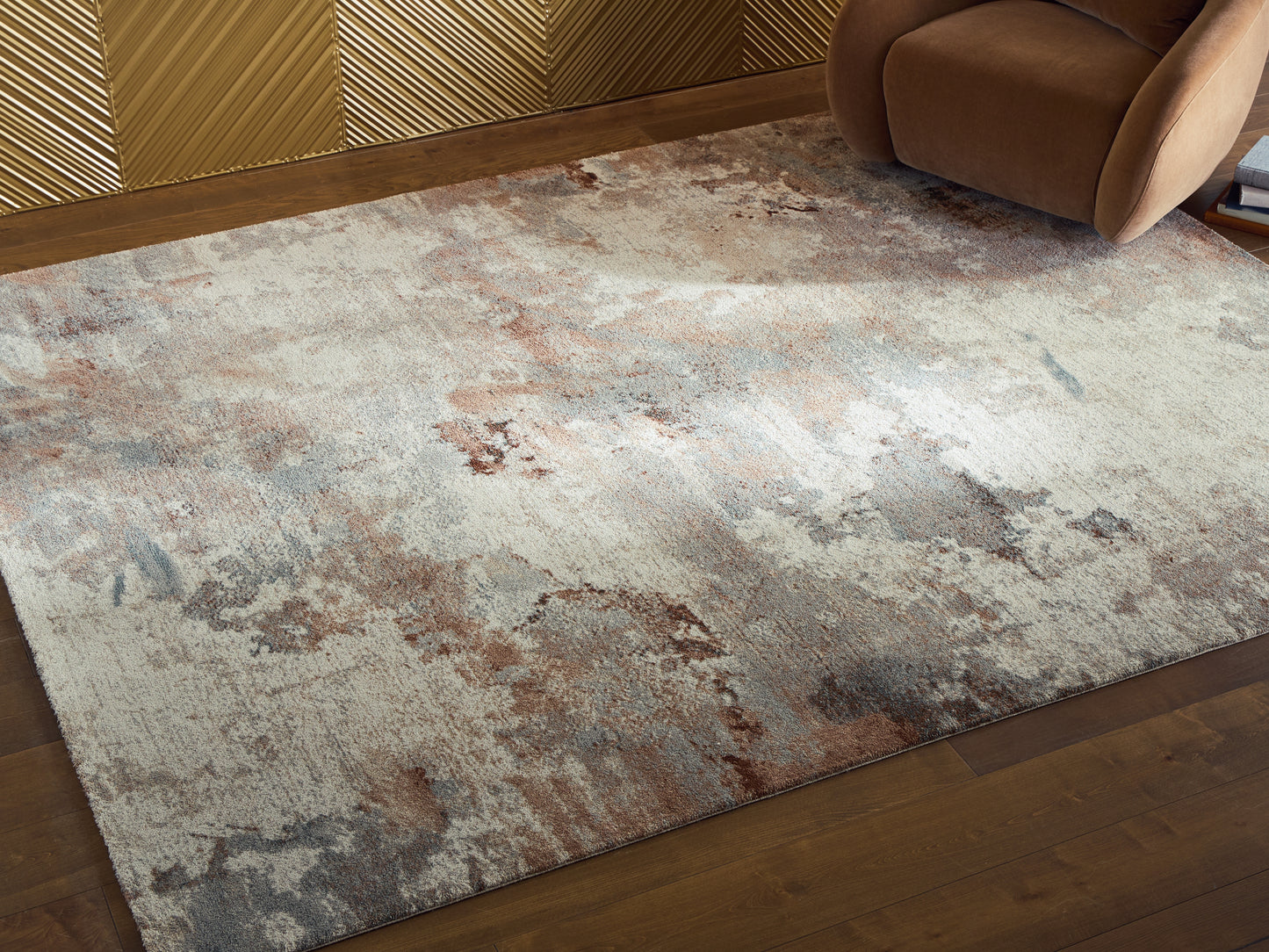 Ocala Furniture Outlet - Ashley Furniture - Jadenburg Rug - Large Rug / Cream/Gray/Sienna - R408121