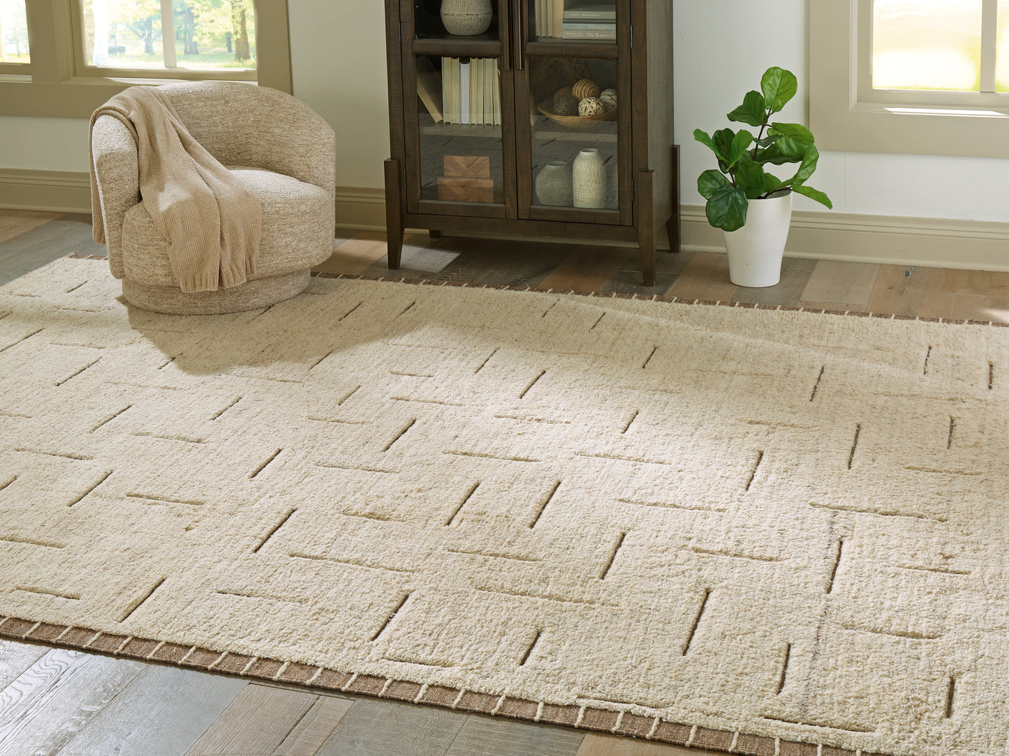 Ocala Furniture Outlet - Ashley Furniture - Clayman Rug - Extra Large Rug / Beige/Brown - R408340