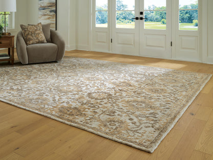 Ocala Furniture Outlet - Ashley Furniture - Sableridge Rug - Extra Large Rug / Ivory/Taupe/Camel - R408570