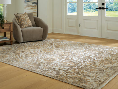 Ocala Furniture Outlet - Ashley Furniture - Sableridge Rug - Large Rug / Ivory/Taupe/Camel - R408571