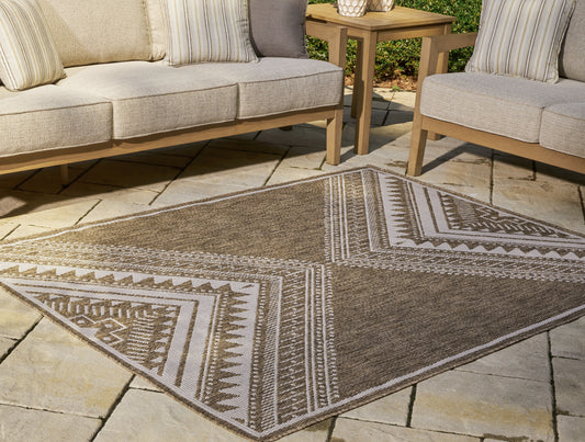Ocala Furniture Outlet - Ashley Furniture - Dunsler Rug - 5' x 7' Rug / Brown/Cream - R900012