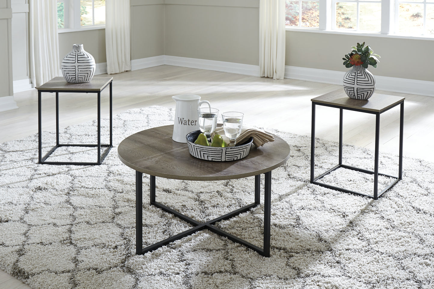 Ocala Furniture Outlet - Ashley Furniture - Wadeworth Table (Set of 3) - Occasional Table Set (3/CN) / Two-tone - T103-213