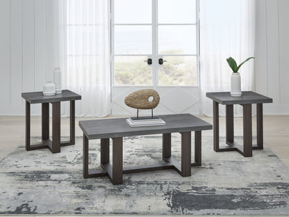 Ocala Furniture Outlet - Ashley Furniture - Dynnford Table (Set of 3) - Occasional Table Set (3/CN) / Gray/Brown - T216-13
