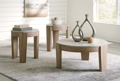 Ocala Furniture Outlet - Ashley Furniture - Guystone Table (Set of 3) - Occasional Table Set (3/CN) / Light Brown - T237-13