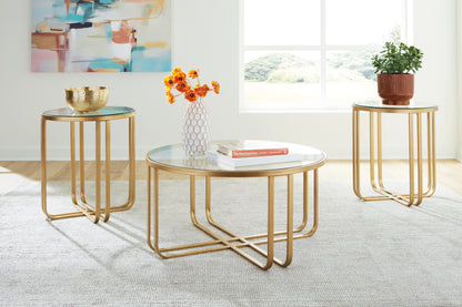 Ocala Furniture Outlet - Ashley Furniture - Milloton Table (Set of 3) - Occasional Table Set (3/CN) / Gold - T398-13